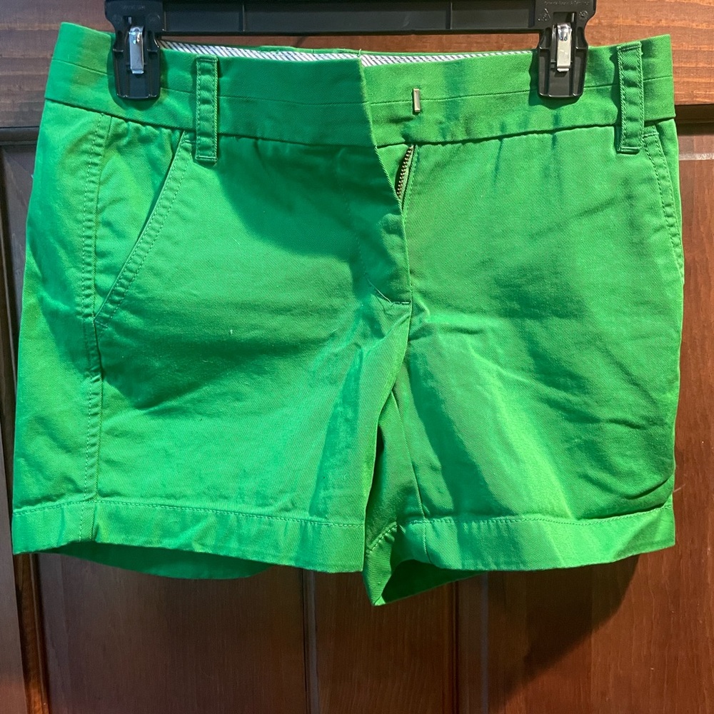 J.Crew green chino shorts size 0. New without tags
